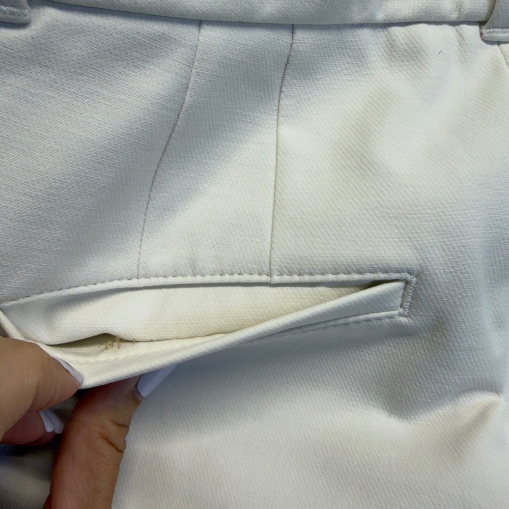 WHBM White House Black Market Slim Straight Leg Pants Ivory Size 2L Career - Picture 6 of 9